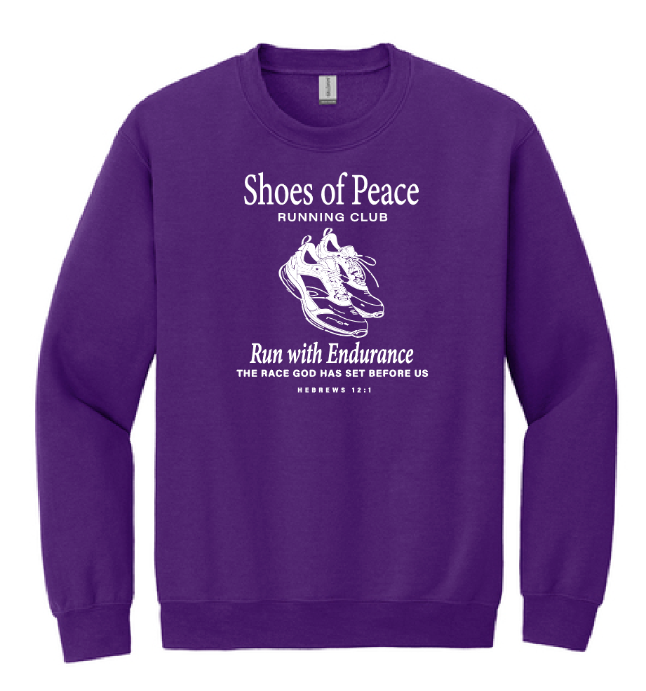 Shoes of Peace Jerzee Crewneck Sweatshirt (purple)