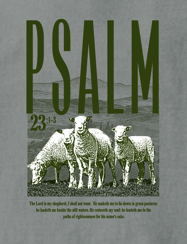 Psalm 23 Independent Trading Hooded Sweatshirt (heather) (adult)