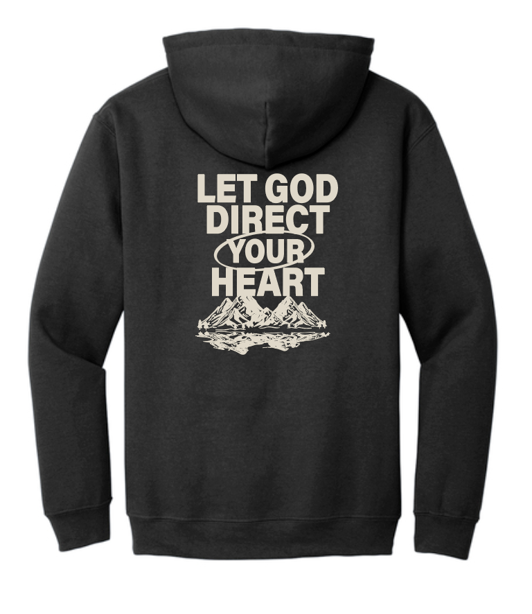 Direct Your Heart Jerzee Hooded Sweatshirt (black)