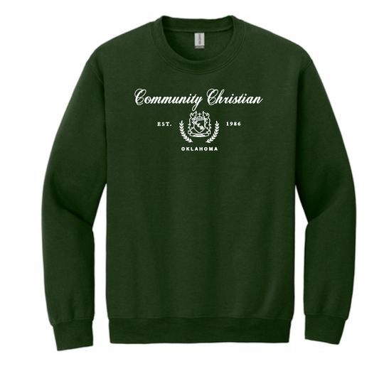 Crest Crewneck Sweatshirt (screen print)(forest)