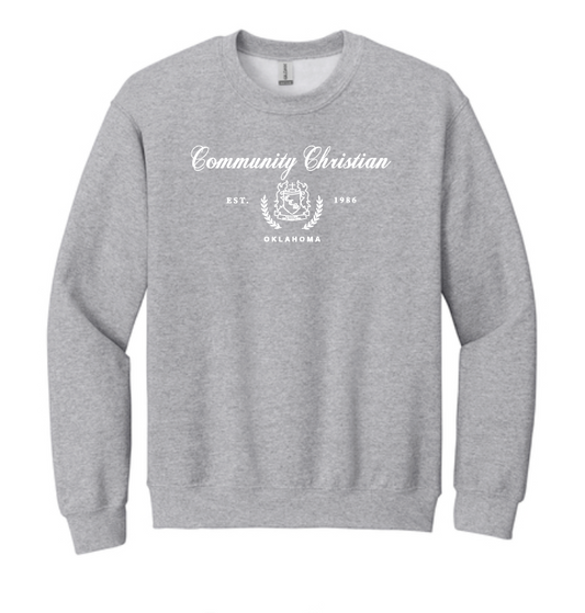 Crest Crewneck Sweatshirt (screen print)(heather)