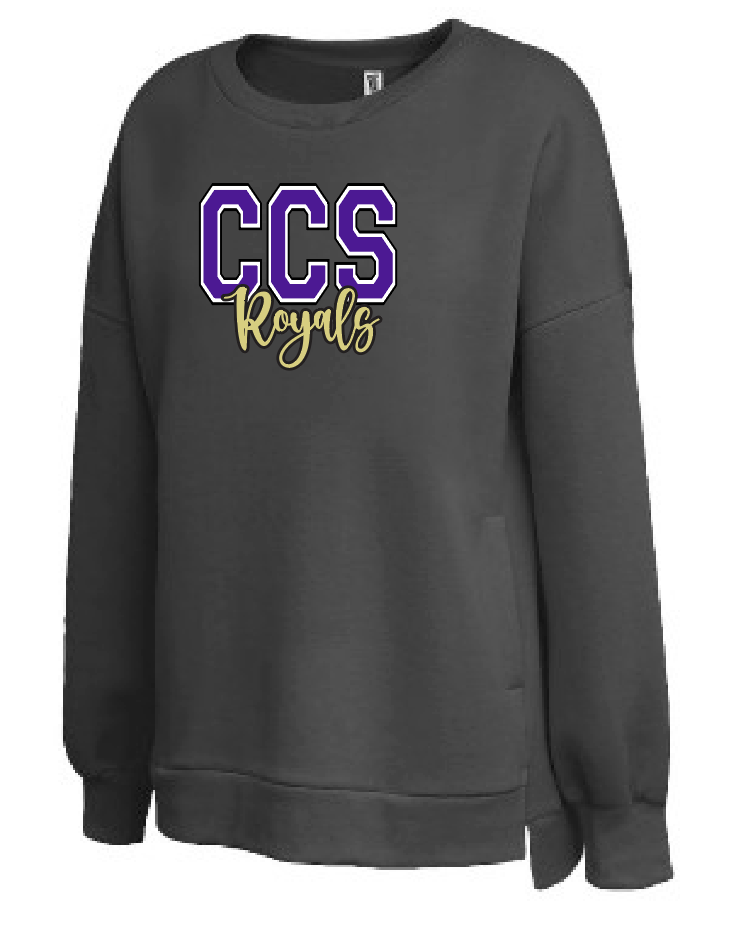 Fan Gear (6474) Pennant Sportswear Women's Droptail Crewneck (black)