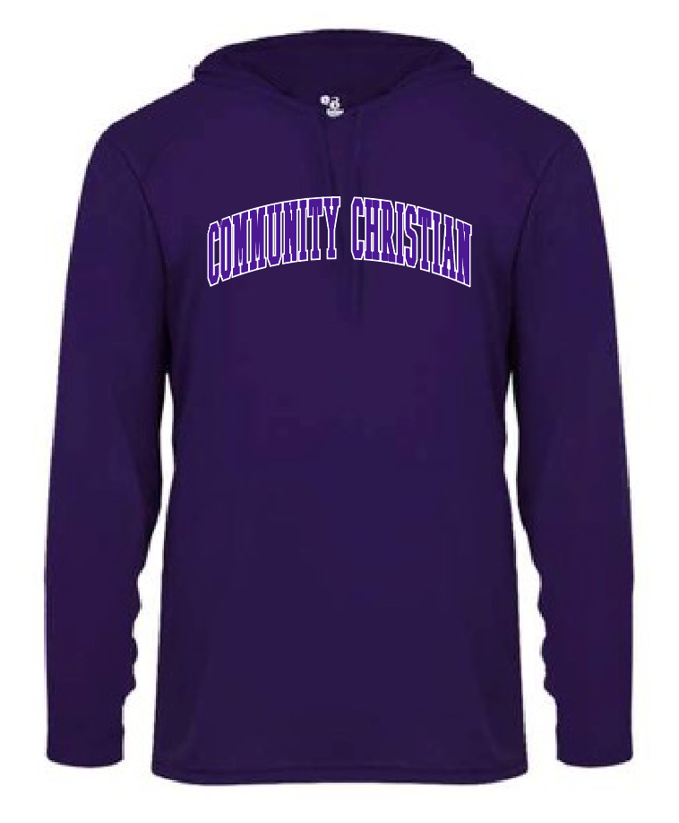 Fan Gear Badger L/S Hooded Moisture Wicking T-shirt (purple)
