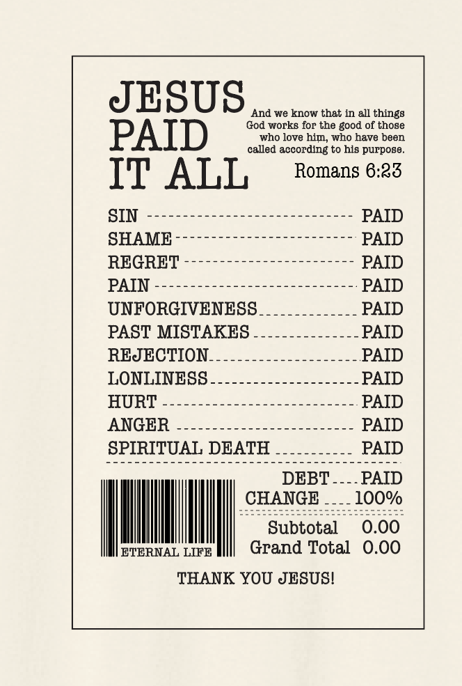 Jesus Paid it All: Basic S/S T-shirt (natural)
