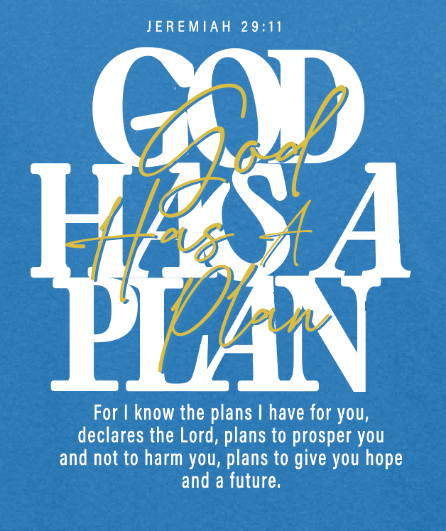 God Has a Plan: Basic L/S T-shirt (youth)(royal)
