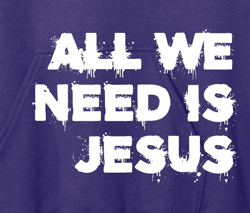 All We Need is Jesus: Softstyle Elevated Hooded Sweatshirt (purple)