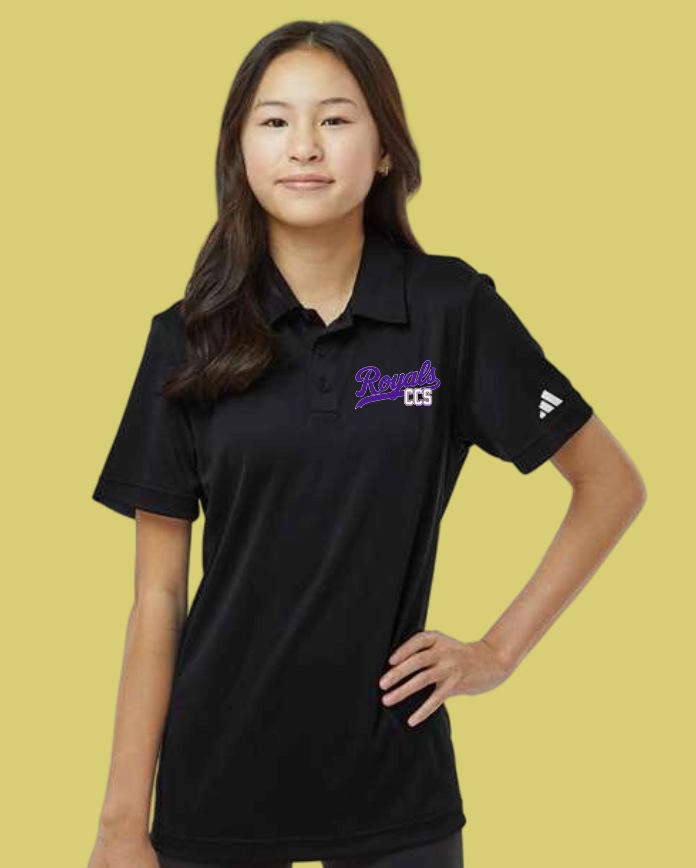 Fan Gear (8275) "Script Royals" Design Adidas Polo~Youth (white)