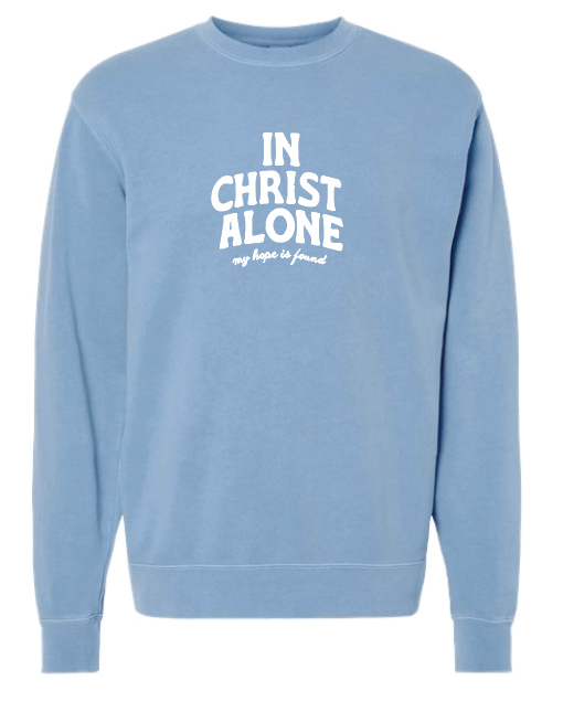 CCS Jr Class "In Christ Alone" Crewneck Sweatshirt (blue) (adult only)