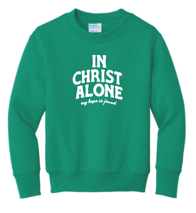 CCS Jr Class "In Christ Alone" Design Crewneck Sweatshirt (youth) (kelly)