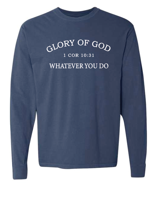 Glory of God Design Comfort Colors L/S T-shirt (navy)