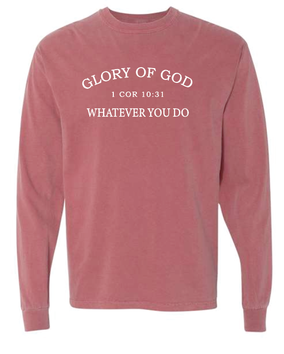 Glory of God Design Comfort Colors L/S T-shirt (crimson)