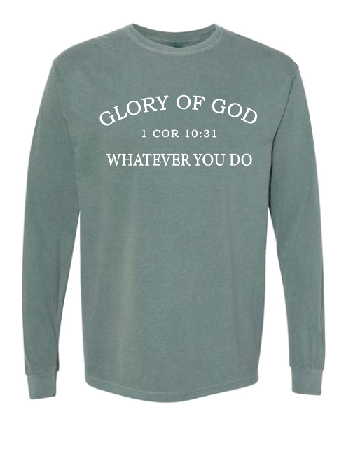 Glory of God Design Comfort Colors L/S T-shirt (spruce)