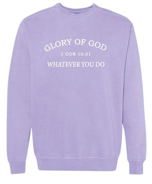 Glory of God Design Comfort Colors Crewneck Sweatshirt (violet)