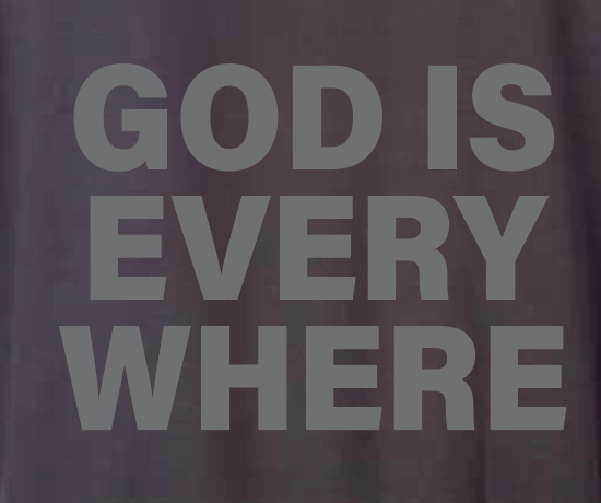 God is Everywhere Design Hooded Sweatshirt (black)(a)