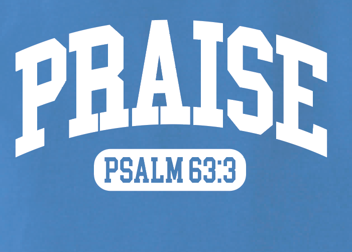 Praise Design Comfort Colors Crewneck Sweatshirt (flo blue)