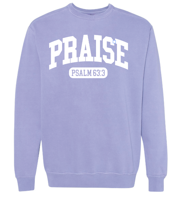 Praise Design Comfort Colors Crewneck Sweatshirt (violet)