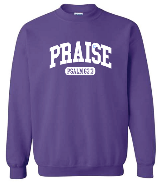 Praise Design Gildan Crewneck Sweatshirt (purple)