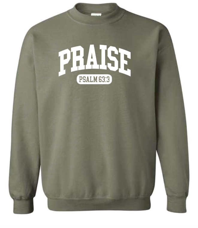 Praise Design Gildan Crewneck Sweatshirt (military)