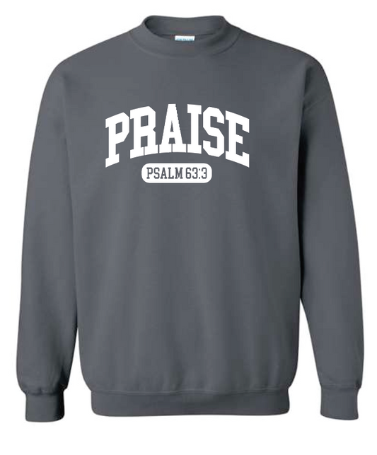 Praise Design Port & Co Crewneck Sweatshirt (charcoal) (youth)