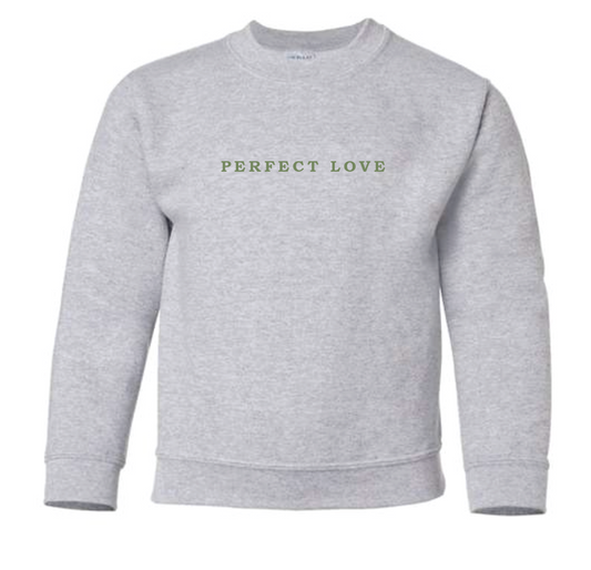 Perfect Love Design Gildan Crewneck Sweatshirt (heather) (youth)