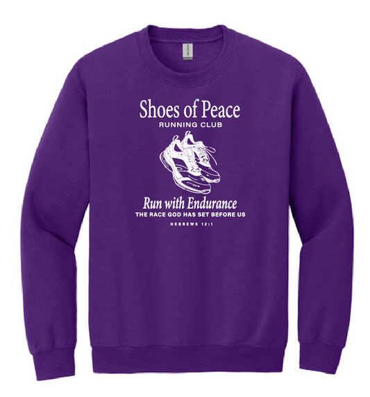 Shoes of Peace Jerzee Crewneck Sweatshirt (purple)
