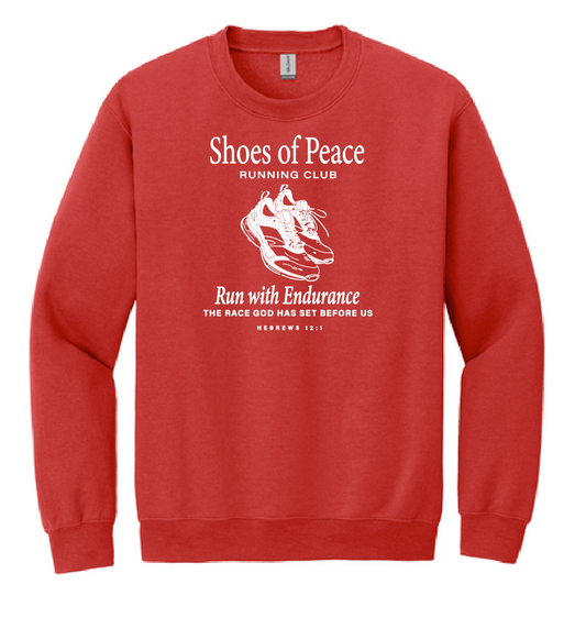 Shoes of Peace Jerzee Crewneck Sweatshirt (red)