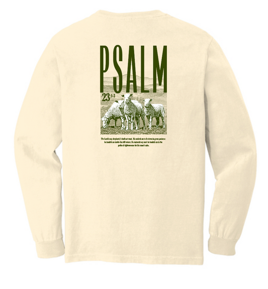 Psalm 23 Comfort Colors L/S T-shirt (ivory) (adult)
