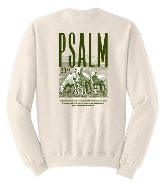 Psalm 23 LAT Crewneck Sweatshirt (natural htr) (youth)
