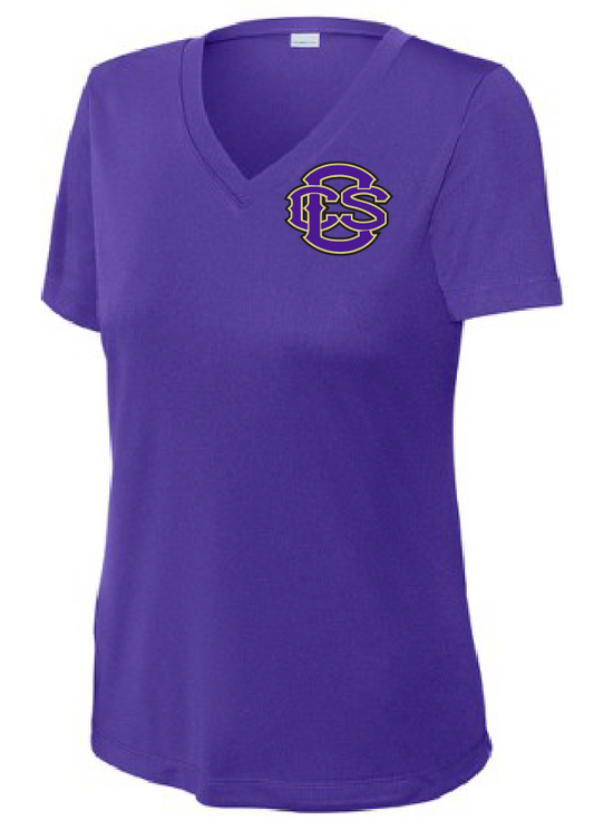 Fan Gear (6475) Sport-Tek V-neck T-shirt (women)(purple)