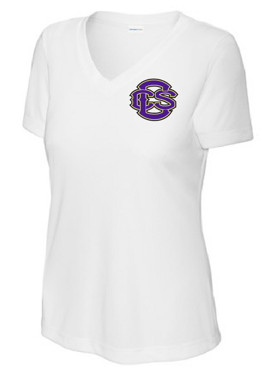 Fan Gear (6475) Sport-Tek V-neck T-shirt (women)(white)