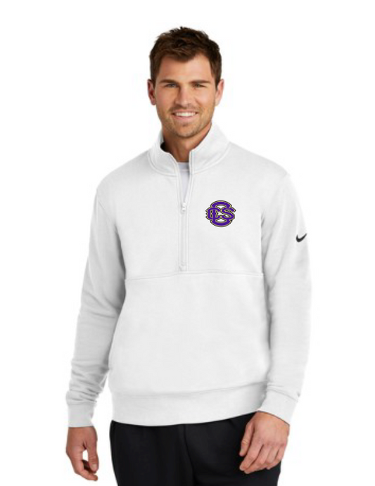 Fan Gear (6475) Nike Club 1/2 Zip Fleece Pullover (white)