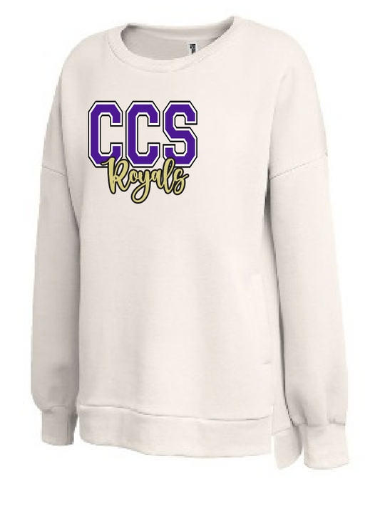 Fan Gear (6474) Pennant Sportswear Women's Droptail Crewneck (cream)