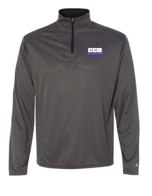 Fan Gear Badger 1/4 Zip Moisture Wicking Pullover (graphite)