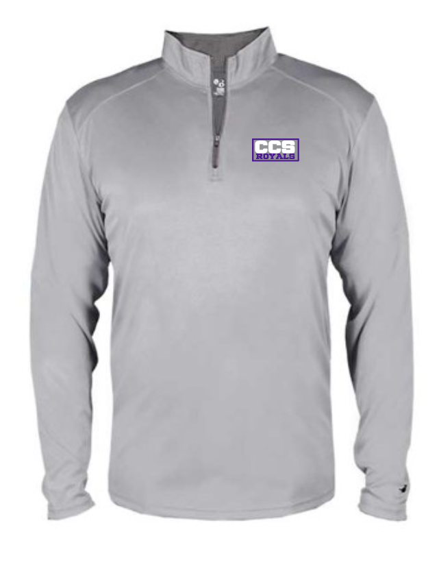Fan Gear Badger 1/4 Zip Moisture Wicking Pullover (silver)