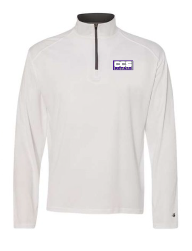 Fan Gear Badger 1/4 Zip Moisture Wicking Pullover (white)