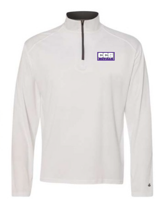 Fan Gear Badger 1/4 Zip Moisture Wicking Pullover (white)