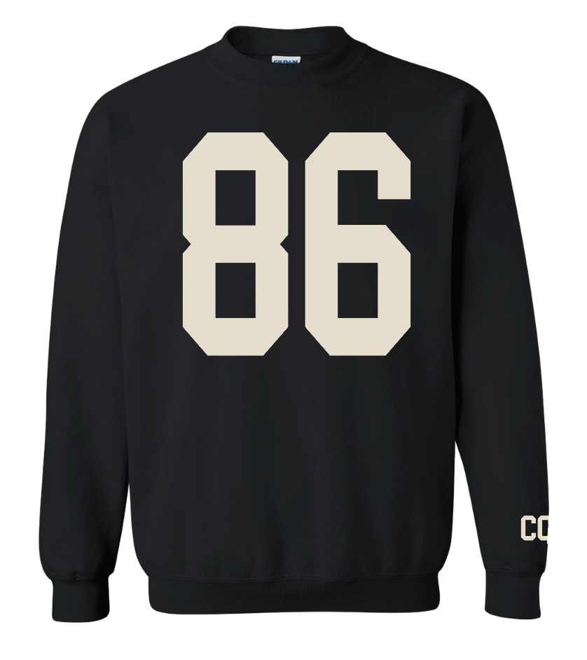 "86" Jerzees Crewneck Sweatshirt (black)