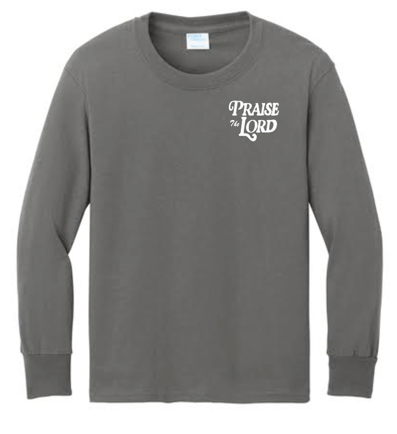 Praise the Lord Port & Co L/S T-shirt (youth)(charcoal)