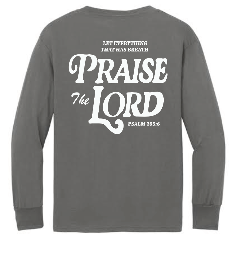 Praise the Lord Port & Co L/S T-shirt (youth)(charcoal)