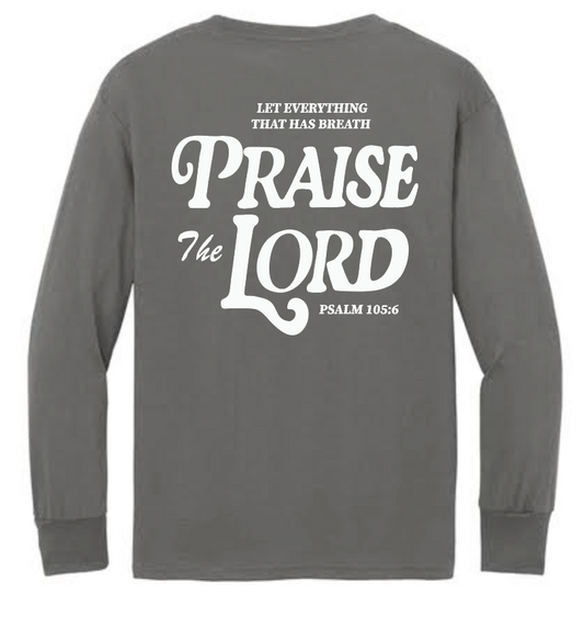 Praise the Lord Port & Co L/S T-shirt (youth)(charcoal)