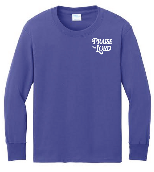 Praise the Lord Port & Co L/S T-shirt (youth)(purple)