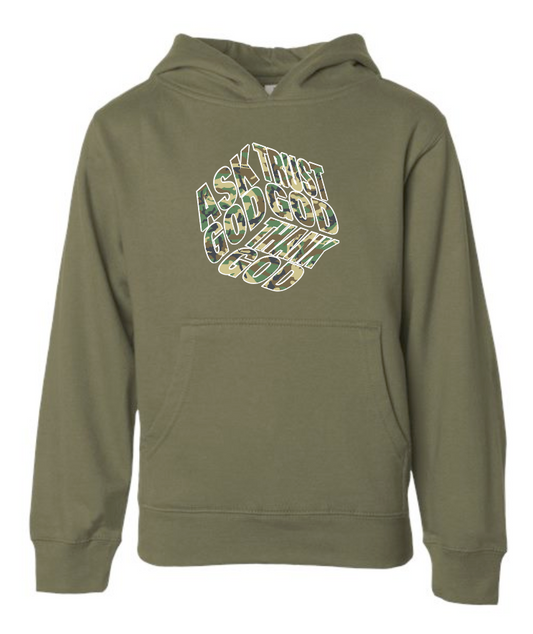 Ask God~Camo Hooded Sweatshirt (youth) (army)