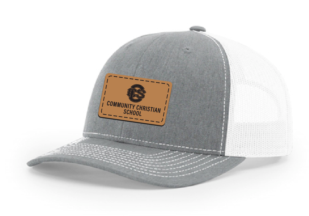 Richardson "Logo Patch" Trucker Cap (htr/wh)