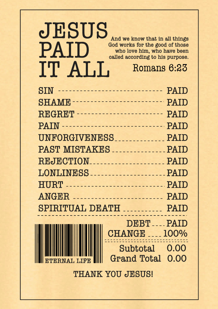 Jesus Paid it All: Basic S/S T-shirt (yellow)