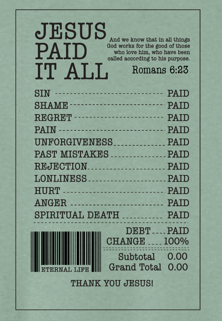 Jesus Paid it All: Basic S/S T-shirt (green)