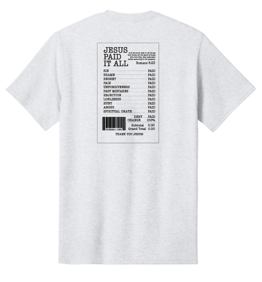 Jesus Paid it All: Basic S/S T-shirt (ash)