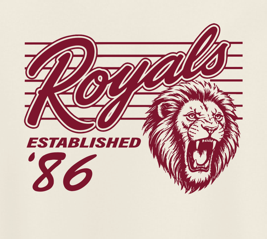 Vintage Royals: Basic S/S T-shirt (red print)