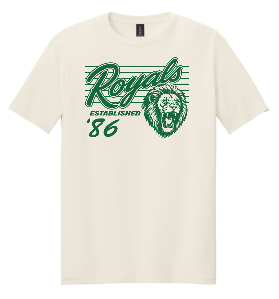 Vintage Royals: Basic S/S T-shirt (green print)