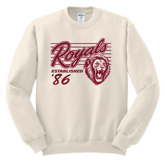 Vintage Royals: Crewneck Sweatshirt (red print)