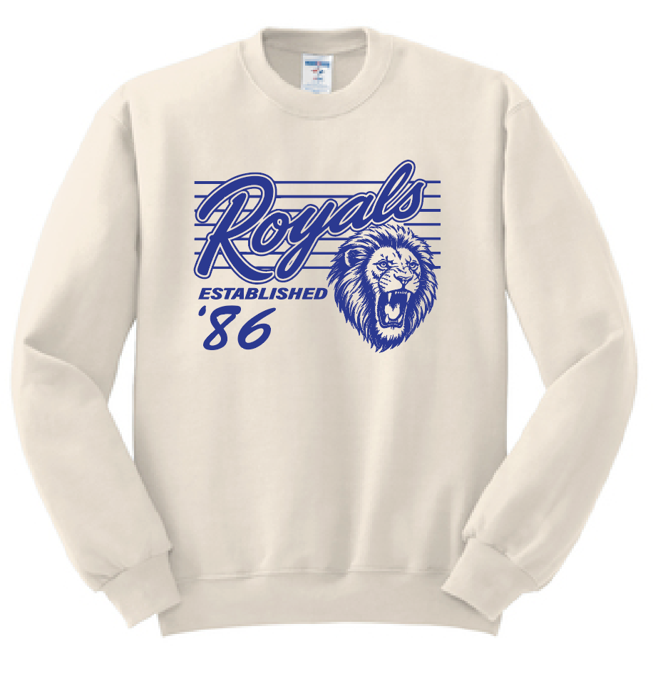 Vintage Royals: Crewneck Sweatshirt (blue print)